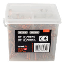 Spånpladeskruer elz i boks large - 195 stk. 